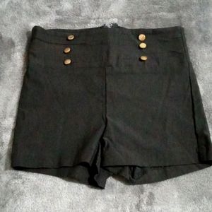 Black zip up shorts